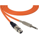 Photo of Sescom Audio Cable Canare Star-Quad 3-Pin XLR Female to 1/4-Inch TS Mono Male - Orange - 75 Foot