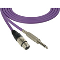 Photo of Sescom Audio Cable Canare Star-Quad 3-Pin XLR Female to 1/4-Inch TS Mono Male - Purple - 75 Foot