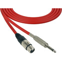Photo of Sescom SC75XJSRD Audio Cable Canare Star-Quad 3-Pin XLR Female to 1/4-Inch TS Mono Male - Red - 75 Foot