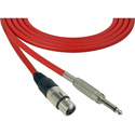 Photo of Sescom SC75XJS Audio Cable Canare Star-Quad 3-Pin XLR Female to 1/4-Inch TS Mono Male - Red - 75 Foot