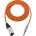 Photo of Sescom SC75XSOE Audio Cable Canare Star-Quad 3-Pin XLR Male to 1/4-Inch TS Mono Male - Orange - 75 Foot