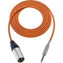 Photo of Sescom Audio Cable Canare Star-Quad 3-Pin XLR Male to 1/4-Inch TS Mono Male - Orange - 75 Foot