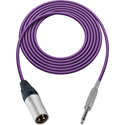 Photo of Sescom SC75XSPE Audio Cable Canare Star-Quad 3-Pin XLR Male to 1/4-Inch TS Mono Male - Purple - 75 Foot