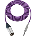 Photo of Sescom Audio Cable Canare Star-Quad 3-Pin XLR Male to 1/4-Inch TS Mono Male - Purple - 75 Foot