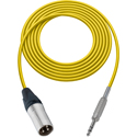Photo of Sescom Audio Cable Canare Star-Quad 3-Pin XLR Male to 1/4-Inch TRS Balanced Male - Yellow - 75 Foot