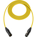 Photo of Sescom Mic Cable Canare Star-Quad 3-Pin XLR Male to 3-Pin XLR Female w/ Black & Gold XLR Connectors - Yellow - 75 Foot