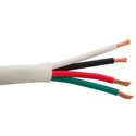 Structured Cable 12/4OFC Direct Burial 4-Conductor 12 AWG Stranded Copper Indoor/Outdoor Speaker Cable - 500 Feet White