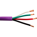 Structured Cable 14/4OFC Direct Burial 4-Conductor 14 AWG Stranded Copper Indoor/Outdoor Speaker Cable - 500 Feet Purple