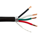 Structured Cable 18/4SHDB 4-Conductor 18 AWG Shielded Direct Burial Speaker Cable - 1000 Feet Black