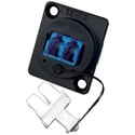 Senko UBC-111 LC Duplex Singlemode Fiber Optic Panel Connector w/Shutter - 50-pk - Blue