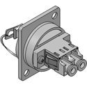 Photo of Senko UBC-181 LC Duplex Multimode Fiber Optic Panel Connector w/Shutter - 50 Count Bag - Beige