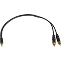 Sescom SES-43DB-MZ2P RCA to 3.5mm TRS with 43dB Pad DSLR Attenuating Line to Mic Level Cable - 18 Inch