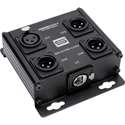 Photo of Sescom 4 Channel Passive Balanced Audio Adapter Box over CAT 5/6/7 - RJ45 to 1 Female & 3 Male XLR