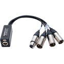 Photo of Sescom 4 Channel Passive Balanced Audio Adapter Snake over CAT5/6/7 - RJ45 to 1 Female & 3 Male XLR