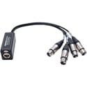 Sescom 4 Channel Passive Balanced Audio Adapter Snake over CAT 5/6/7 - RJ45 to 4 Female XLR Connectors