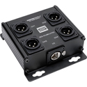 Photo of Sescom SES-4XLRM-CATBX 4 Channel Passive Balanced Audio Extender Box over CAT 5/6/7 - RJ45 to 4 Male XLR Connectors