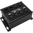 Photo of Sescom SES-8X2M6F-CATBX 8 Channel Passive Balanced Audio Adapter Box over CAT 5/6/7 - 2 RJ45 to 2 Male & 6 Female XLRs
