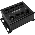 Photo of Sescom 8 Channel Passive Balanced Audio Adapter Box over CAT 5/6/7 - 2 RJ45 to 8 Male XLR Connectors