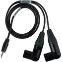 Photo of Sescom SES-BMS-FR-3 Blackmagic Studio Camera to Zoom/Tascam/Roland Audio Cable Dual Right-Angle 3-Pin XLR Male to 3.5mm