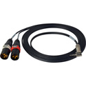 Sescom SES-DSLR-ST-MIC Adapter Cable Dual 3-Pin XLR Male to 3.5mm TRS Balanced Male Mic to DSLR Audio Input - 10 Foot