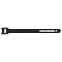 Photo of Sescom Hook and Loop Cable Wrap 12mm x 180mm Black with White Logo - 10 Pack