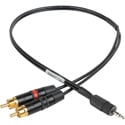 Photo of Sescom SES-IPSUMRCA12IN iPod/iPad Compatible Summing Cable Dual RCA Male to TRRS 3.5mm Male Line to Mic Level - 12In.