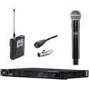 SHURE Axient Digital 2-Ch Wireless Mic Kit w/Handheld & Bodypack Transmitters and DPA d:screet 4060 Lav Mic - 470-636MHz