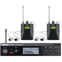 Shure PSM300 TWIN PACK PRO G20 Wireless Monitor System with 2x P3RA Body Packs / 2x Pairs of SE215 Dynamic Earphones