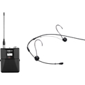 Shure QLXD1 Bodypack Transmitter and TwinPlex Black Headset Mic Kit with TA4F Connector - 470-534MHz