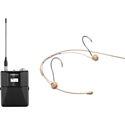 Photo of Shure QLXD1 Bodypack Transmitter and TwinPlex Tan Headset Mic Kit with TA4F Connector - 470-534MHz