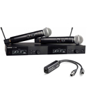 Photo of Shure SLXD24D/SM58-J52 SM58 Wireless Mic System Kit with Audinate ADP-DAI-AU-2X0 Dante AVIO Analog Input Adapter