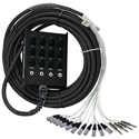Rapco 16ch (12x4) Signal Series XLRM Snake with Four 1/4-Inch TS - 50 Foot