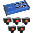 Skaarhoj SKA-ETH-TALLY-LINK-V2-X5 8 channel Tally Box plus 5 x Tally Lights Bundle