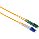 Photo of Camplex APC LC to UPC LC Premium Bend Tolerant Single Mode Duplex Fiber Patch Cable - Yellow - 5 Meter