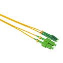 Camplex APC SC to APC LC Premium Bend Tolerant Single Mode Duplex Fiber Patch Cable - Yellow - 1 Meter