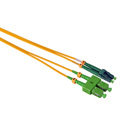Photo of Camplex APC SC to APC LC Premium Bend Tolerant Single Mode Duplex Fiber Patch Cable - Yellow - 3 Meter