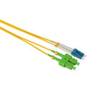 Camplex APC SC to UPC LC Premium Bend Tolerant Single Mode Duplex Fiber Patch Cable - Yellow - 1 Meter