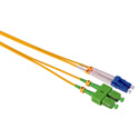 Photo of Camplex APC SC to UPC LC Premium Bend Tolerant Single Mode Duplex Fiber Patch Cable - Yellow - 5 Meter