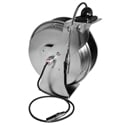 Stage Ninja CAT6-100-CTST Stainless Steel 100 Foot CAT6 Retractable Cable Reel with Cable Guide Arm - Constant Tension