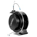 Stage Ninja FIB-100-CTST Stainless Steel 100 Foot LC Single Mode Fiber Optic Retractable Cable Reel - Constant Tension