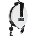 Photo of Stage Ninja Retractable Power Reel With Single-Tap Head (16/3 AWG) - Black - 30 Foot