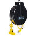 Photo of Stage Ninja STX-30-3 Retractable Triple Tap 14/3 Power Reel - Yellow - 30 Foot