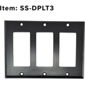 FSR SS-DPLT3-BLK 3-Gang Blank Decora Wall Plate - Black