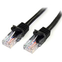 StarTech 45PATCH25BK Snagless Cat5e UTP Patch Cable - Black - 25 Foot