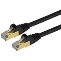 Photo of StarTech ST-C6ASPAT1BK 10 Gigabit Cat6a Shielded Ethernet Patch Cable - Black - 1 Foot