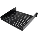 Startech CABSHELFV 2U 16in Universal Vented Rack Mount Cantilever Shelf - Fixed Server Rack Cabinet Shelf