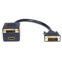 StarTech DVISPL1DH 1 ft DVI-D to DVI-D & HDMI Splitter Cable - M/F