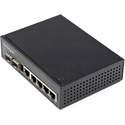 Photo of StarTech IES1G52UPDIN 6 Port Gigabit Ethernet Switch 4 PoE RJ45 +2 SFP Slots 30W PoE+ 48VDC 10/100/1000 PoE LAN Switch