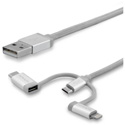 StarTech LTCUB2MGR 2m USB Multi-Charging Cable - Lightning USB-C Micro-USB