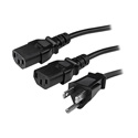 StarTech PXT101Y10 10ft C13 Y-Cable - Power Splitter Cable 5-15P/C13